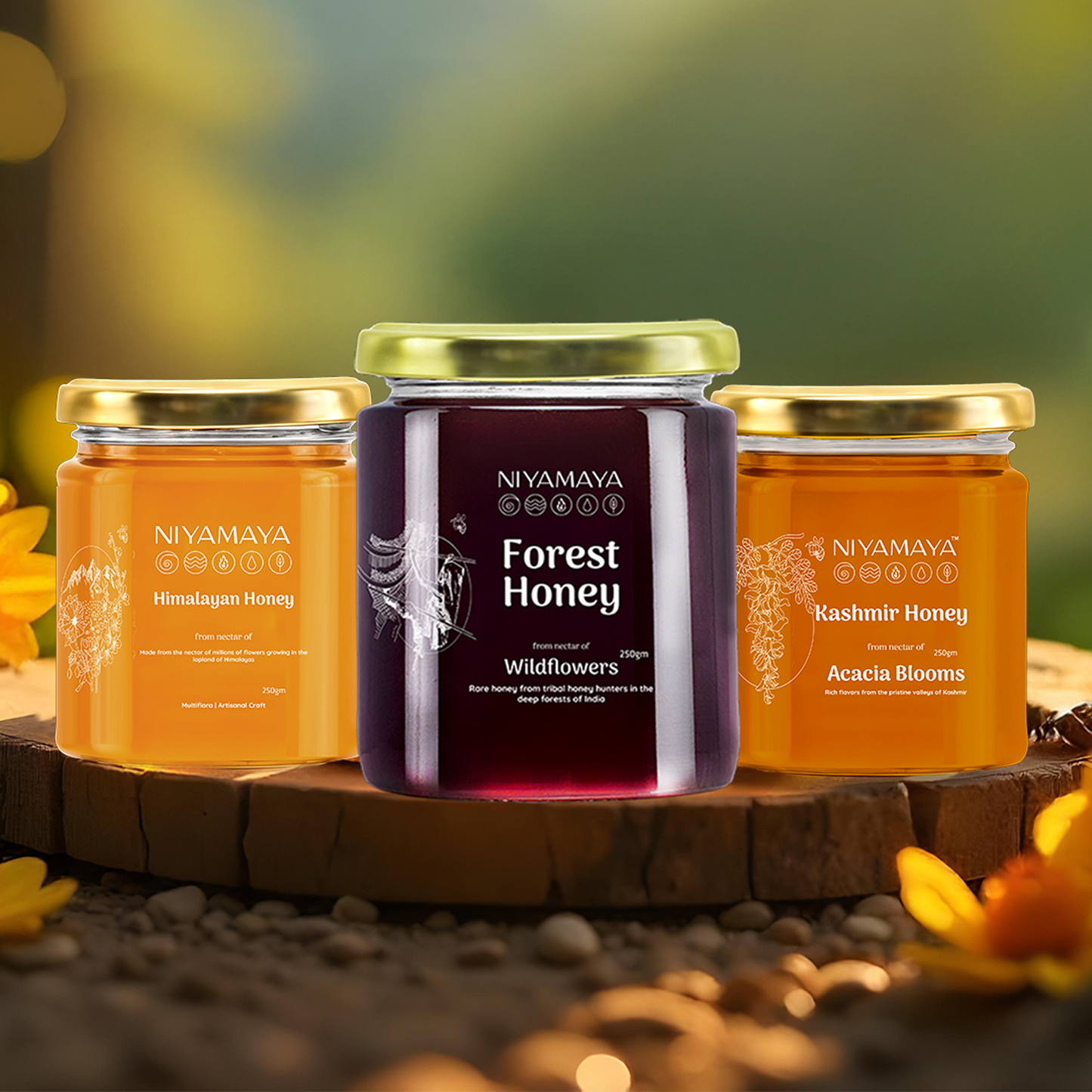 Indian Biosphere Combo - Kashmir Acacia, Forest and Himalayan Honey