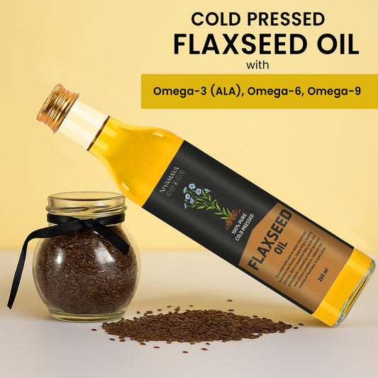 Niyamaya Cold Pressed Flaxseed Oil | 100% Pure, Natural & Rich in Omega-3 | Wood-Pressed