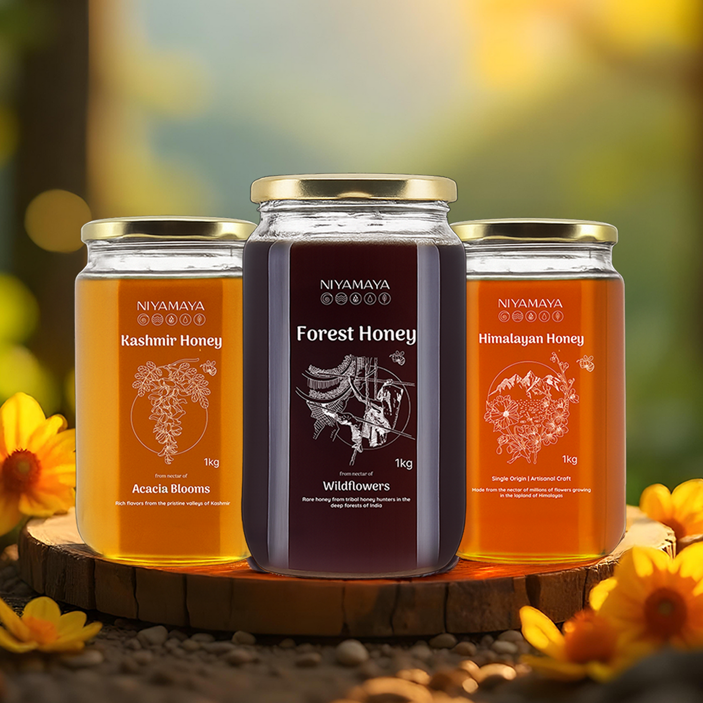 Indian Biosphere Combo - Kashmir Acacia, Forest and Himalayan Honey