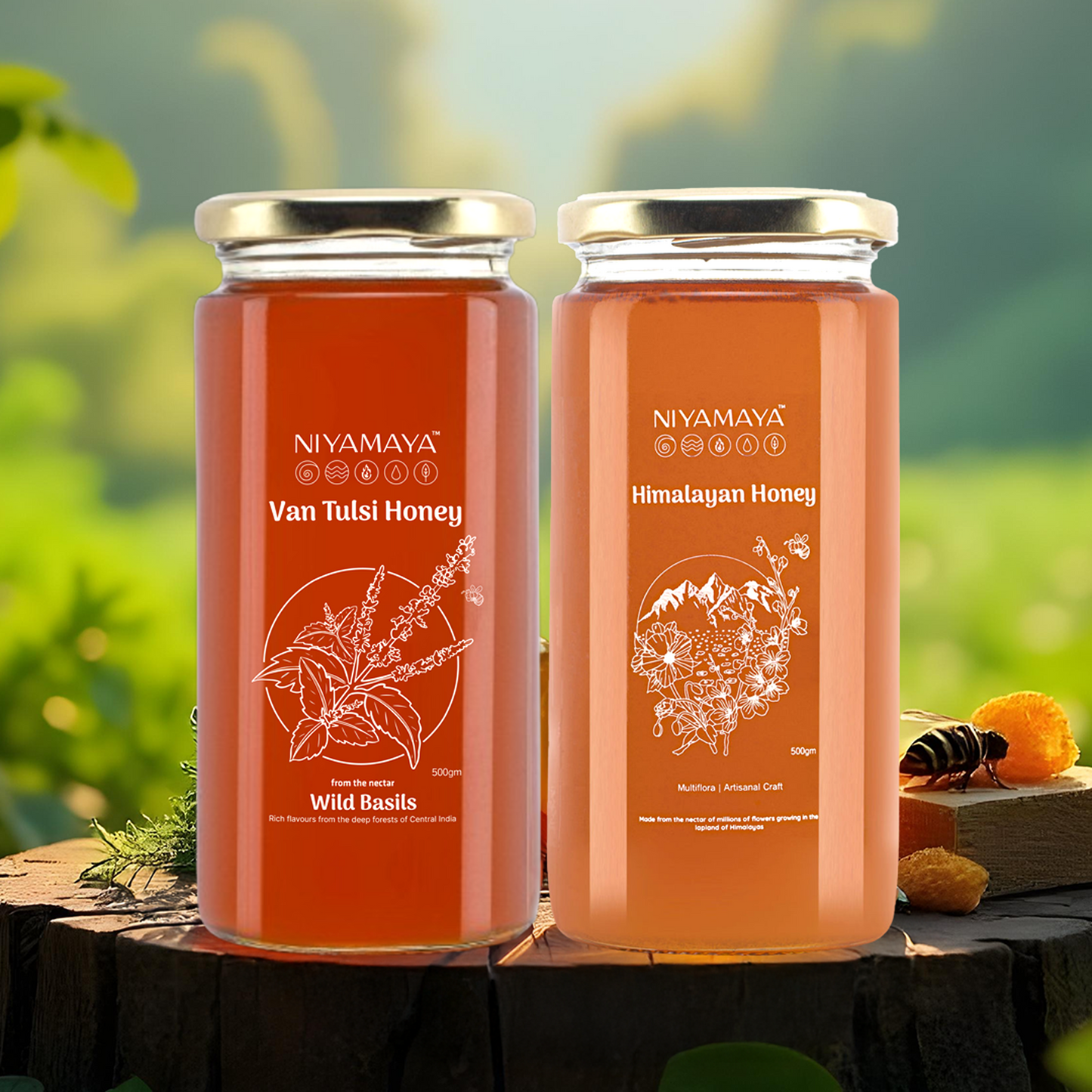 Herbal Nectar Combo- Himalayan and Van Tulsi Honey